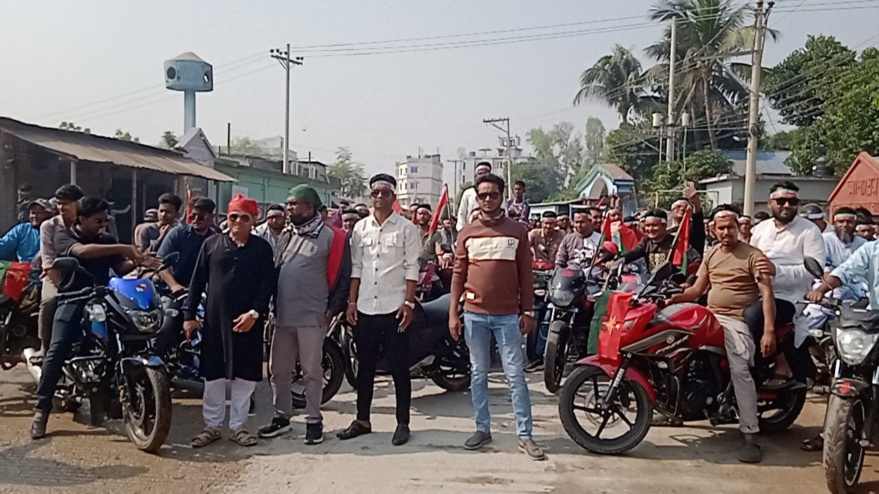 হাকিমপুর হিলিতে বিএনপির নির্বাচনি প্রচারণায় এক হাজার মোটরসাইকেলের শোডাউন